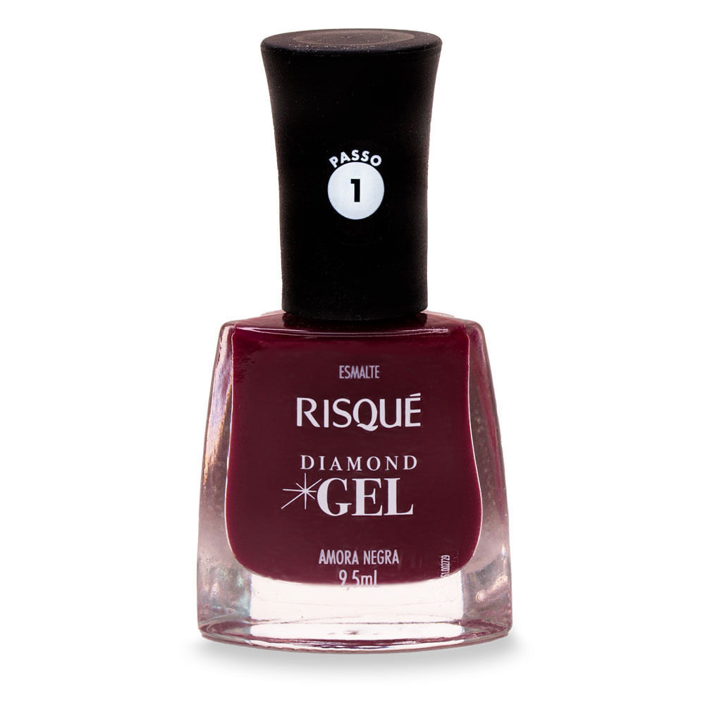 Esmalte Risqué Diamond Gel Cor Amora Negra 9,5ml em Oferta na Shopee