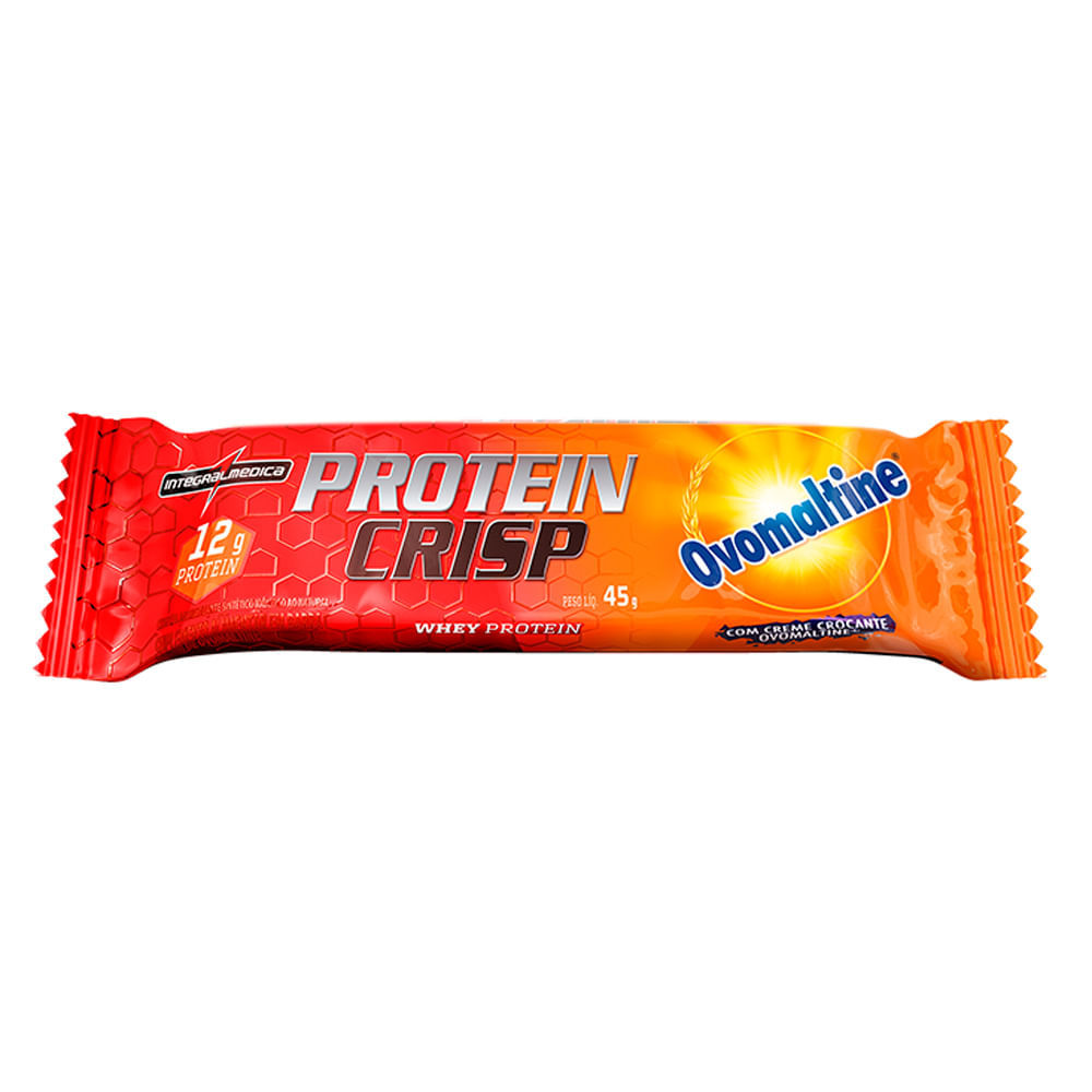 Barra de Proteína Whey Protein Crisp Integralmedica Ovomaltine com 12g de Proteína 45g