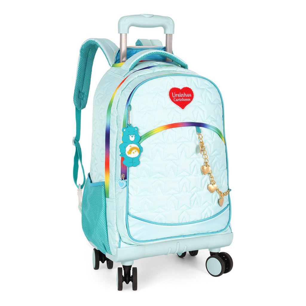 Mochila De Rodinha Ursinhos Carinhosos - Turquesa