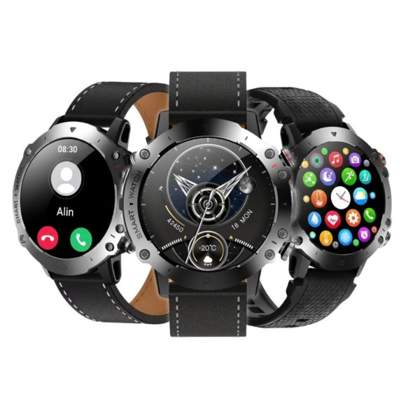 Smartwatch WearFit HW16 Sport Tela AMOLED 1.52" - Metal Case Chat GPT Faz Chamadas + Pulseira de Couro Brinde