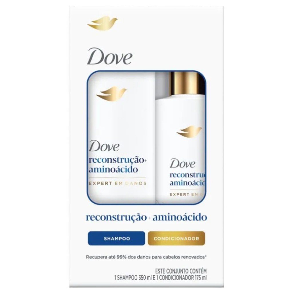 Kit Shampoo + Condicionador Reconstrução + Aminoácido - Dove em Oferta na Shopee