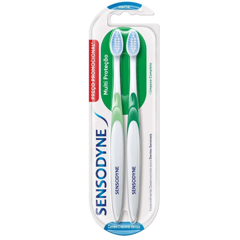 Kit Escova De Dente Sensodyne Multi Proteção Macia 2 Unidades em Oferta na Shopee