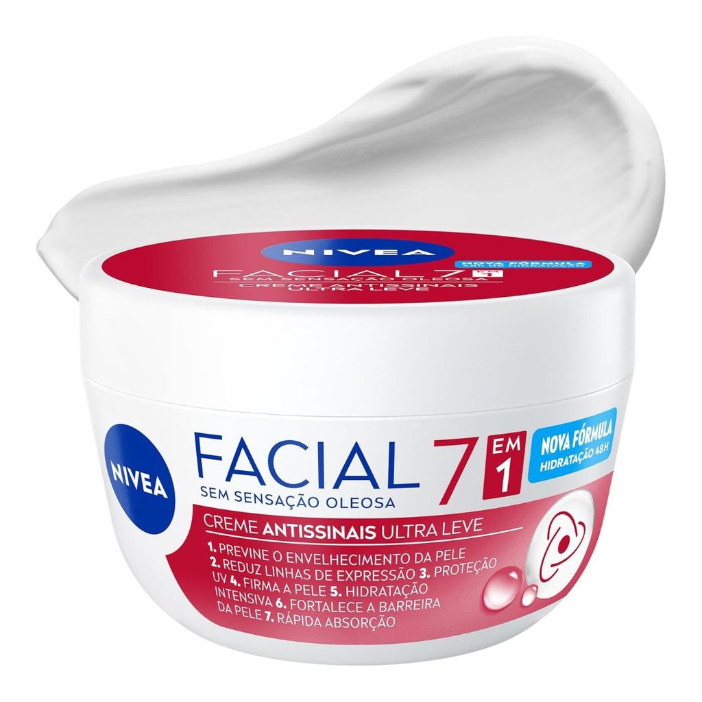 NIVEA Creme Facial Antissinais Ultraleve 7 em 1 - 100g