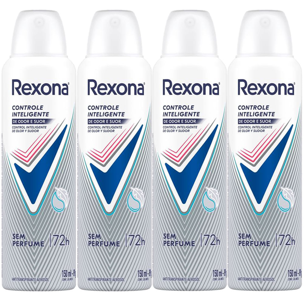 Kit Desodorante Aerosol Rexona Sem Perfume 150ml - 4 Unidades em Oferta na Shopee