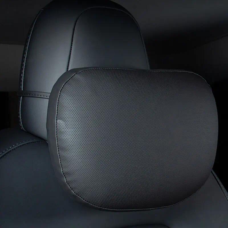 Travesseiro De Pescoço Para tesla Modelo 3 2017-2023/Yx Encosto De Cabeça Apoio Lombar Assento De Couro Nappa Acessórios