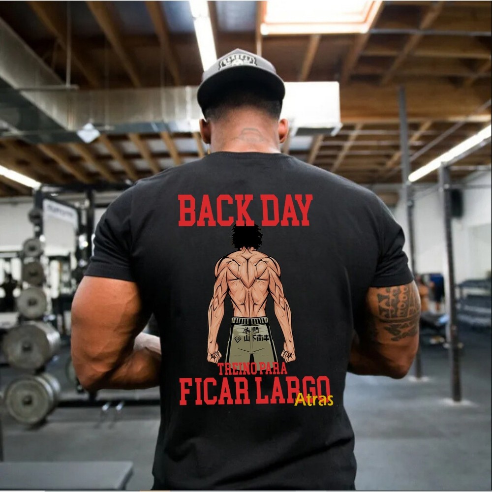 Camiseta Oversized Treino Back Day Academia Premium Confortavel Estilosa Personagem Anti Cardio