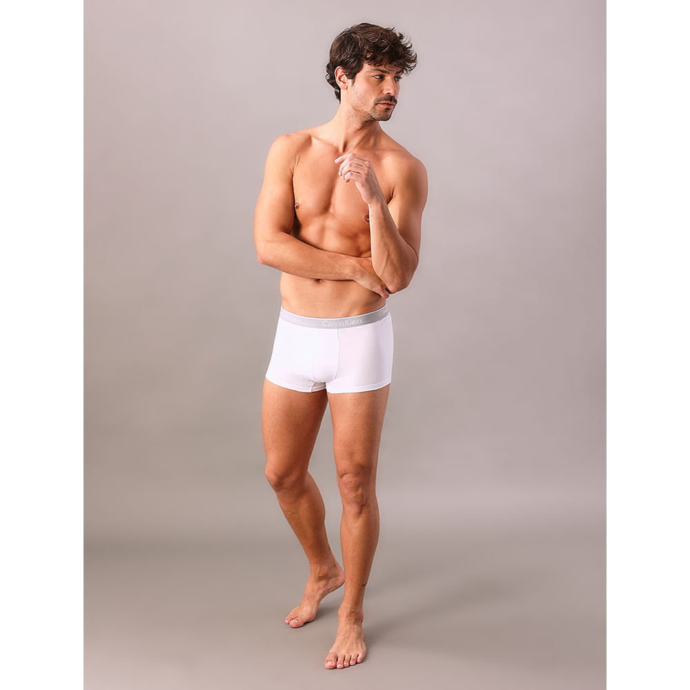 Kit 2 Underwear Trunk Cintura Baixa de Algodão Clássica Cuecas Calvin Klein - Branco