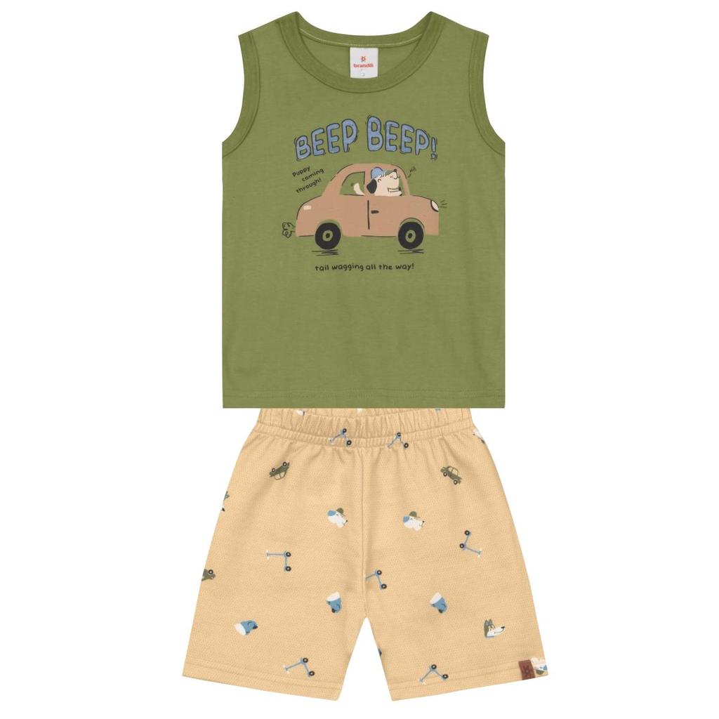 Conjunto infantil menino de carrinho Brandili