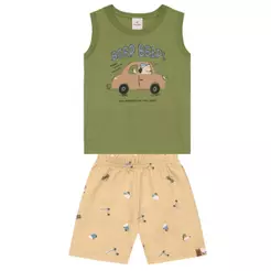 Conjunto infantil menino de carrinho Brandili