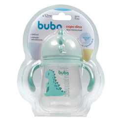 Copo Treinamento com Alça e Canudo Buba Dino Verde 240ml