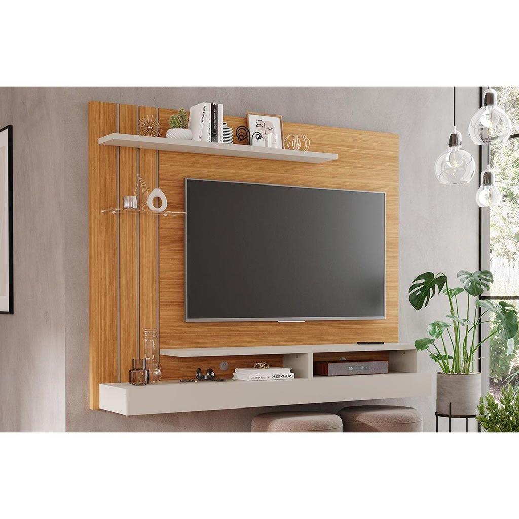 Painel para TV Valência até 50 Polegadas Nature/Off White - Permóbili em Oferta na Shopee