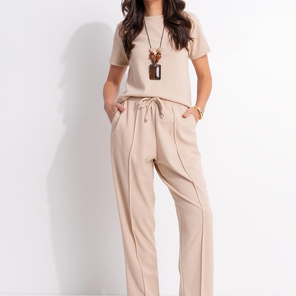 Blusa Em Malha Tweed Bege Quintess
