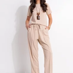 Blusa Em Malha Tweed Bege Quintess