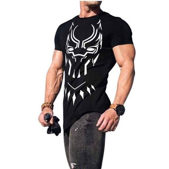 Camiseta Manga Curta Pantera Negra Academia Fitness Musculação Esportes Crossfit 100% Poliéster