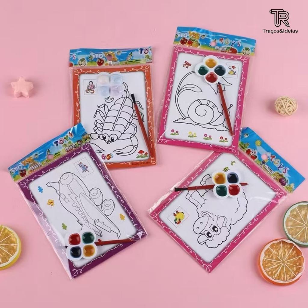 Kit 10/20Desenhos Pintura Aquarela Infantil Lembrancinha Presente Aniversário Crianças.