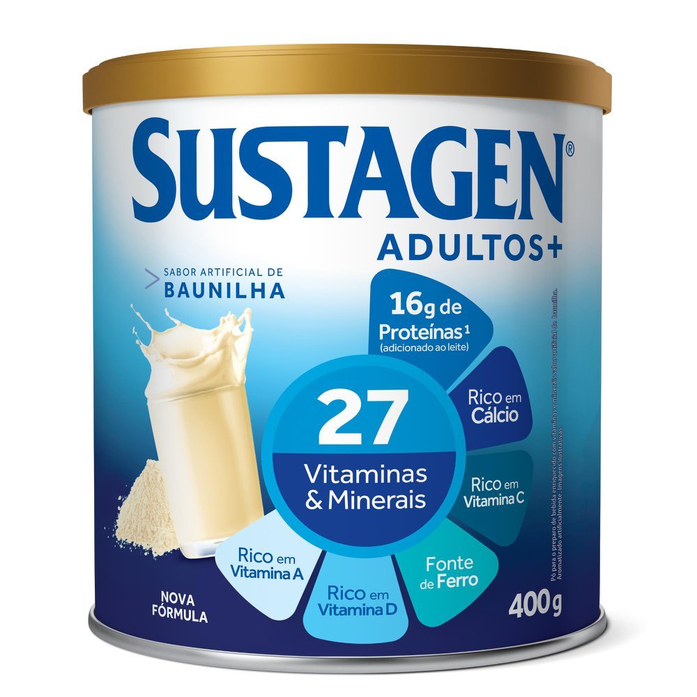 Complemento Alimentar Sustagen Adultos+ Sabor Baunilha Lata 400g