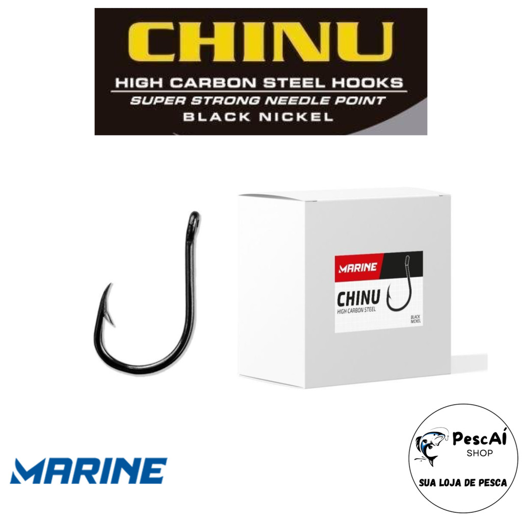 Anzol - Chinu - Marine Sports - Tradicional - Black Nickel - Caixa com 100 Unidades