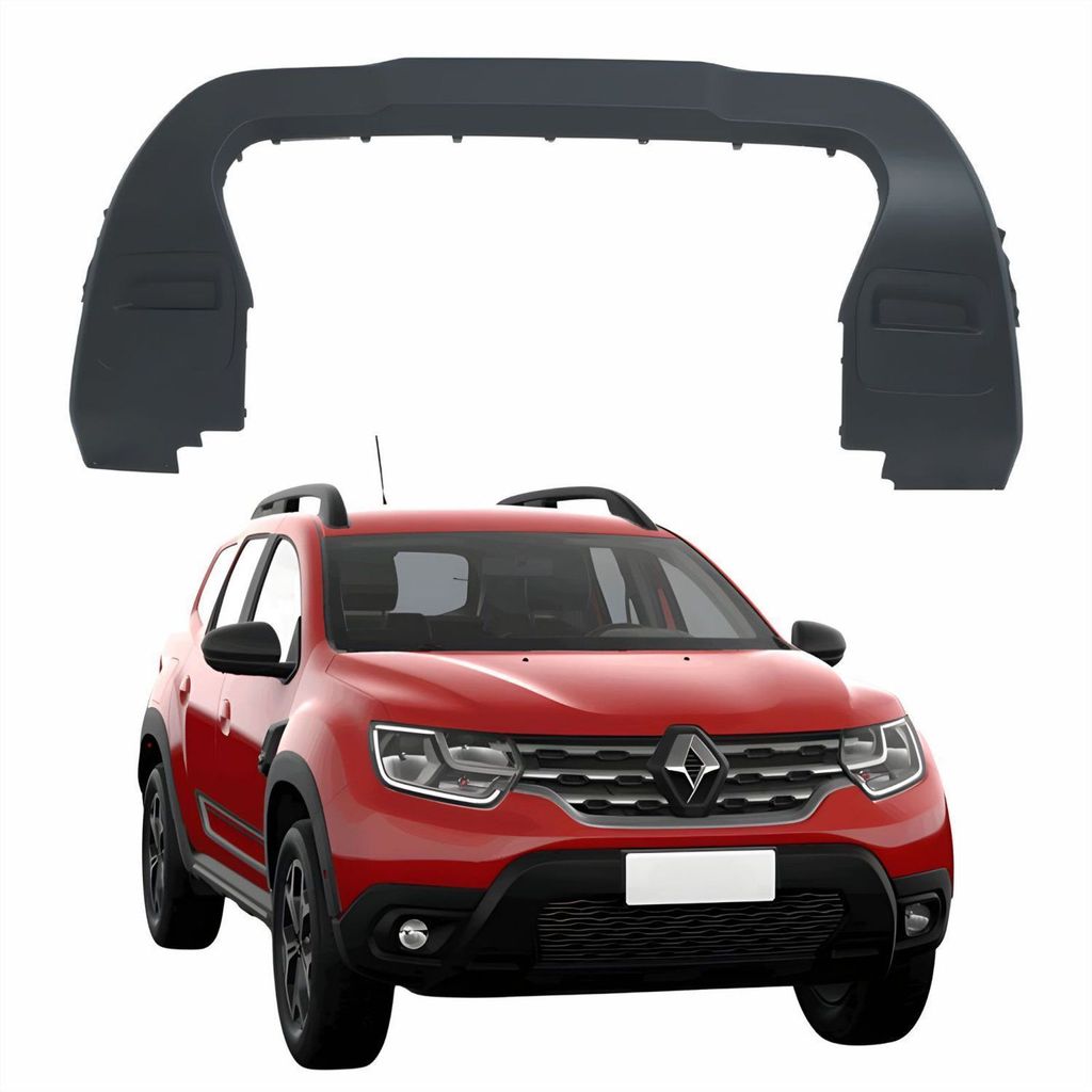 Moldura Parachoque Dianteiro Renault Duster 2020 Até 2025 Cinza Inferior Central