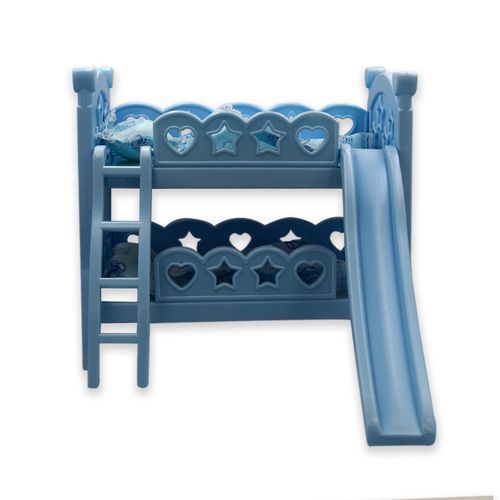 Berço Boneca Beliche Com Escorregador Infantil Brinquedo Educativo Azul Menina Criatividade Interativo