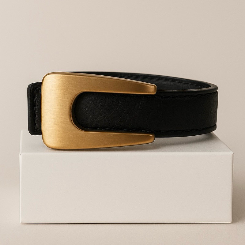 CINTO FEMININO FIVELA DOURADA AÇO ESCOVADO ACESSÓRIO DA MODA