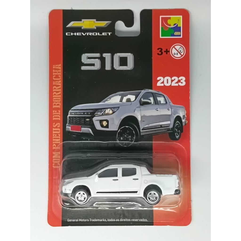 Miniatura Chevrolet S10 CKS 8 cms Esc 1/64 Metal Branca Orig