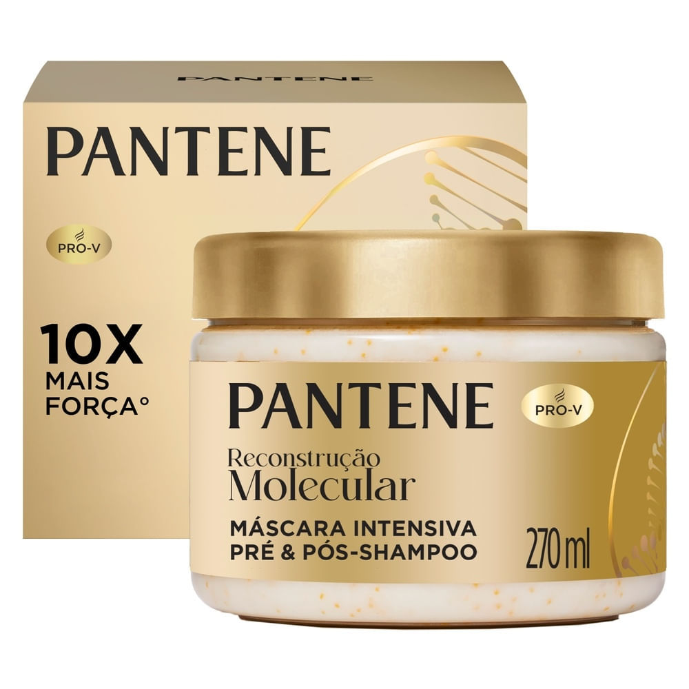 Máscara Intensiva Pré e Pós Shampoo Pantene Pro-V Reconstrução Molecular Bond Repair 270ml em Oferta na Shopee