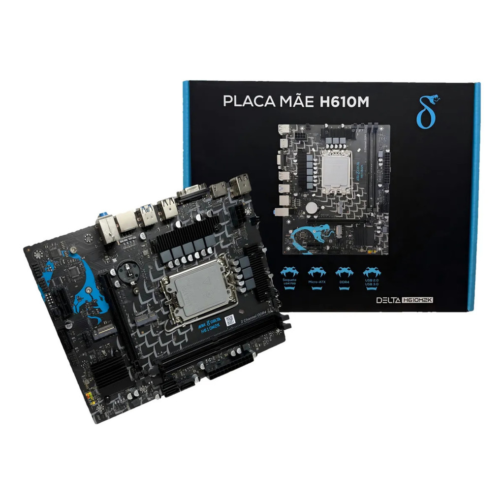 Placa Mãe H610 Intel Ddr4 Matx 12ª/13ª/14ª Geração Lga1700
