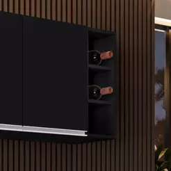 Nicho Aéreo Adega Vertical 20cm Riad Preto - Lumil