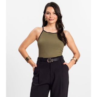 Regata Feminina em Ribana de Viscose Rovitex Verde em Oferta na Shopee