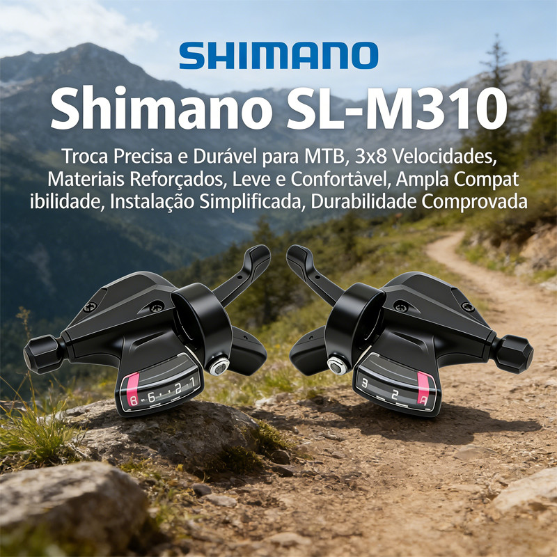 Shimano Altus M310 Alavanca Câmbio MTB 8V - Par Frontal Traseiro