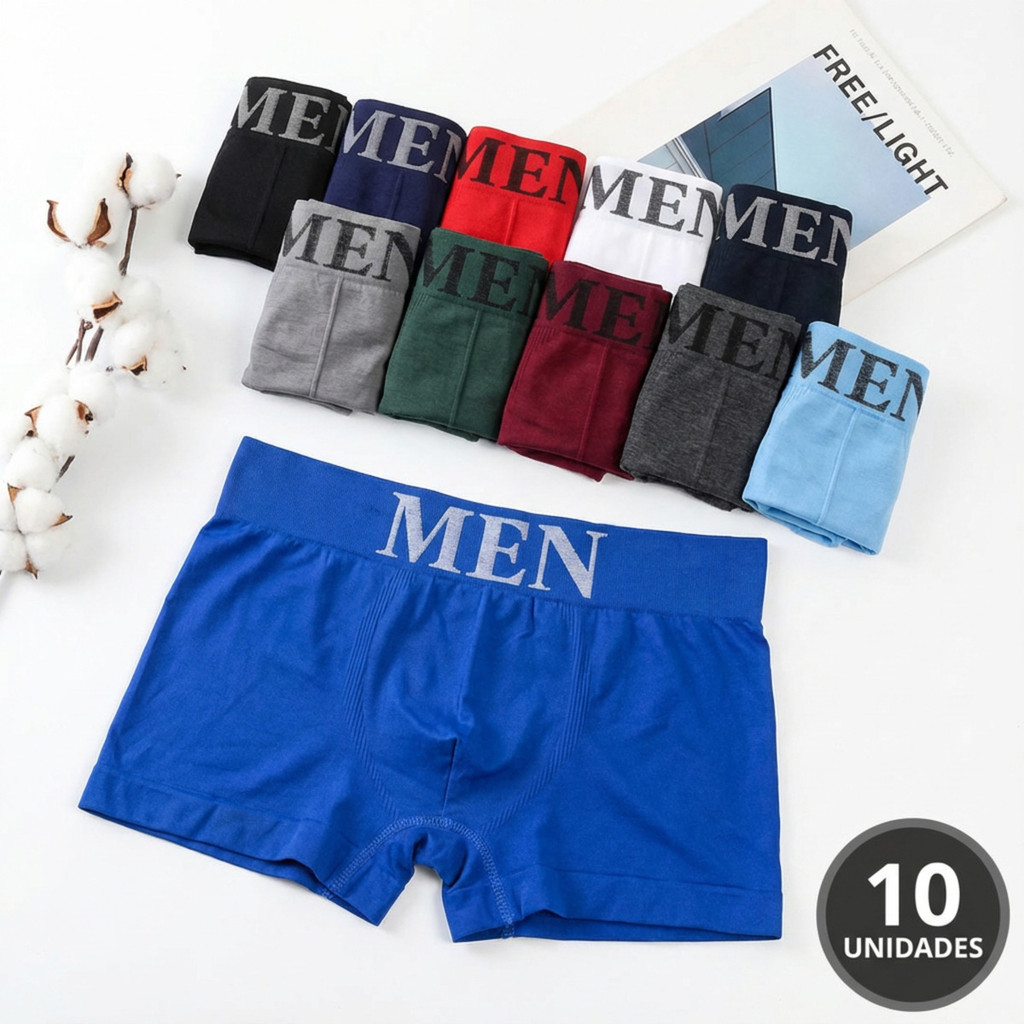 Kit 10 ou 4 Cuecas Boxers Masculina de Microfibra Premium