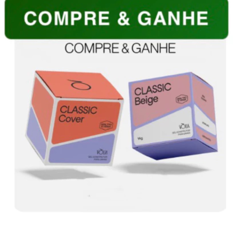 Gel Vólia Blister Capsula 24g + Blister Capsula Classic Beige 14g Compre e Ganhe Classic Cover ou Classic Nude