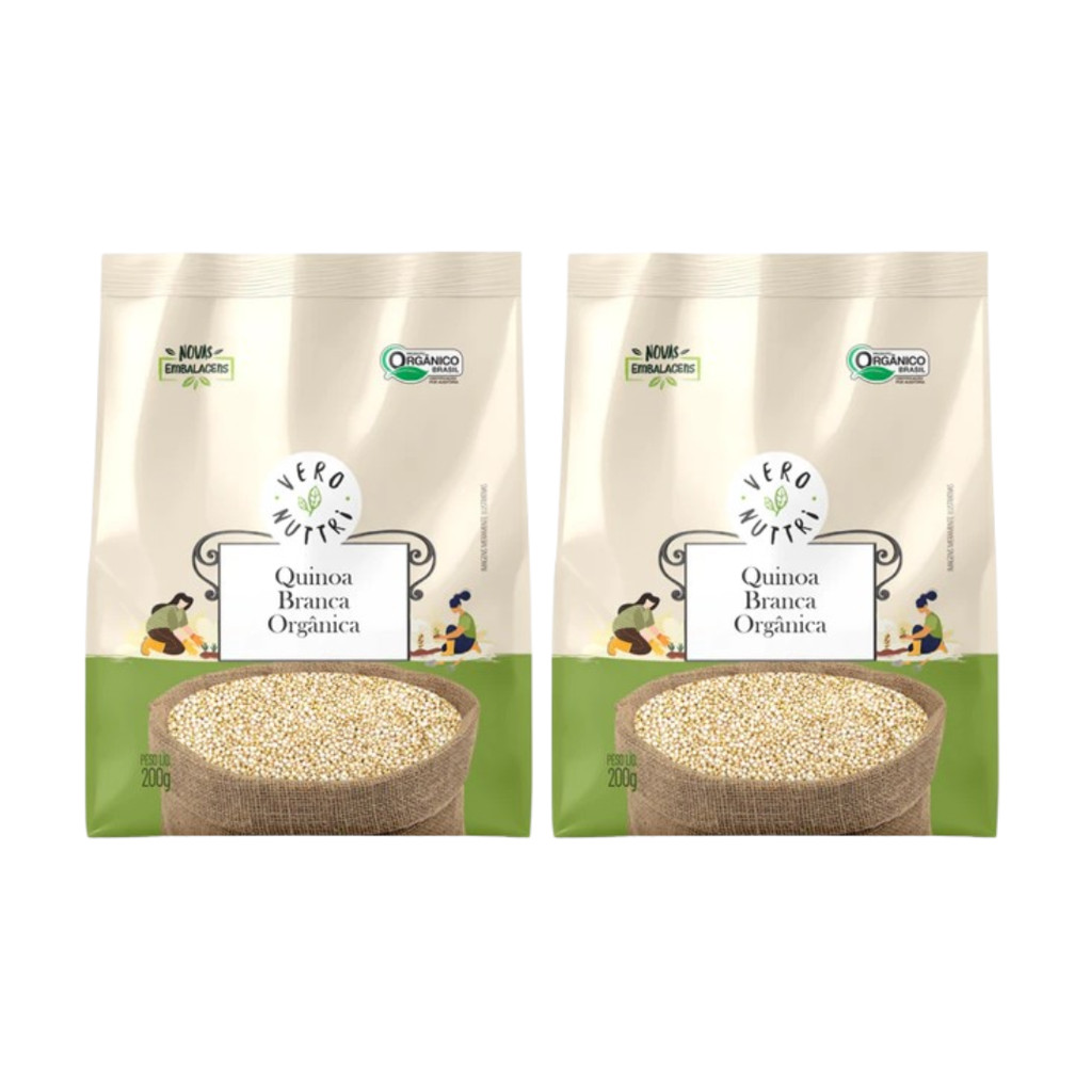 Kit 2 Quinoa Branca Organica 400g Vero Nuttri
