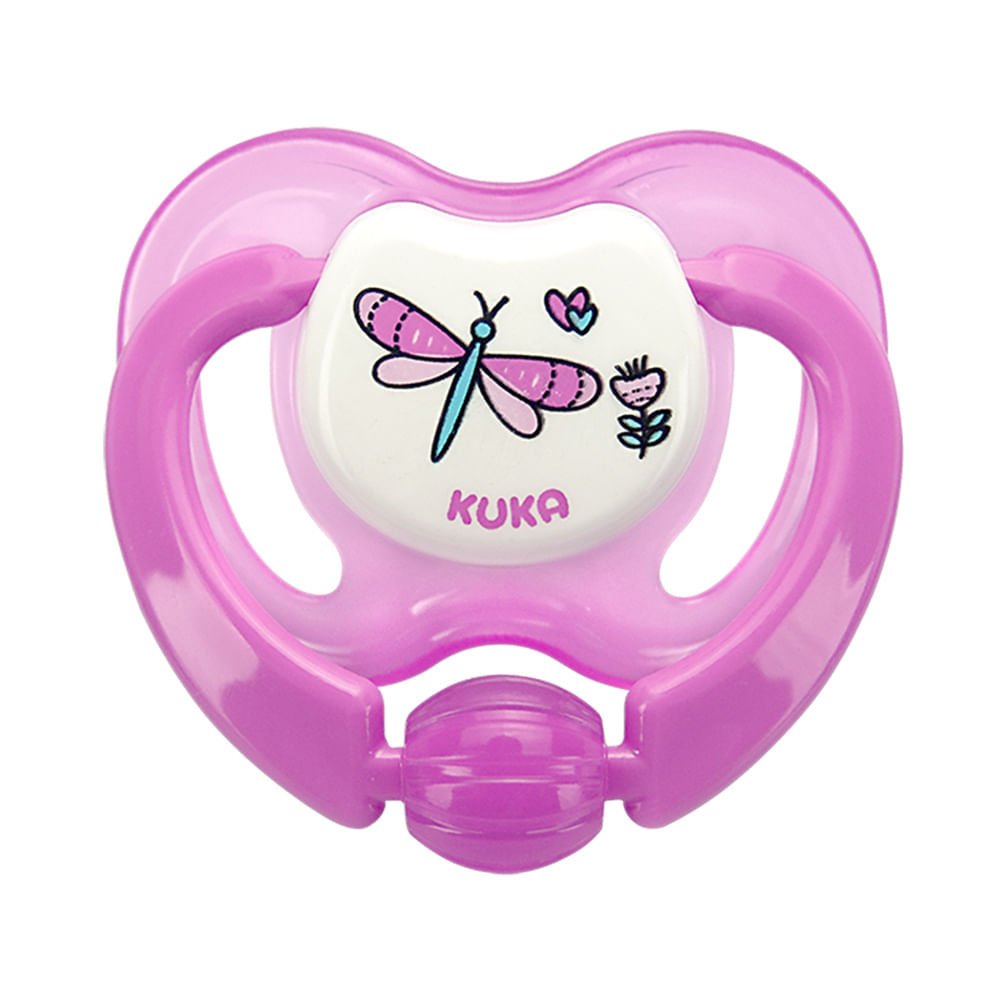 Chupeta Kuka Lovely Ortodôntica Tamanho 2 6+ Meses Rosa Desenhos Sortidos 1 Unidade em Oferta na Shopee
