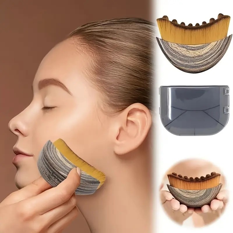FaceSculpt Pro Escova de Massagem para Drenagem Linfática, Ergonômica e Macia para Contorno Facial e Mandíbula,