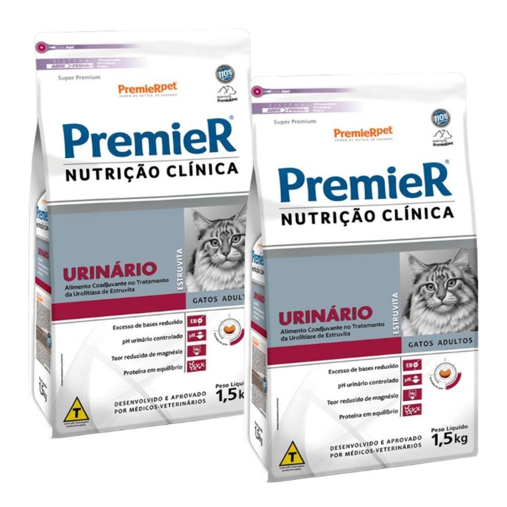 Kit 2 Ração PremieR Nutrição Clínica Urinário Gatos 1,5Kg em Oferta na Shopee