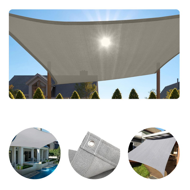 Tela Shade Sombreamento Prata/Cinza Multiuso 90% - 4x12 Mts