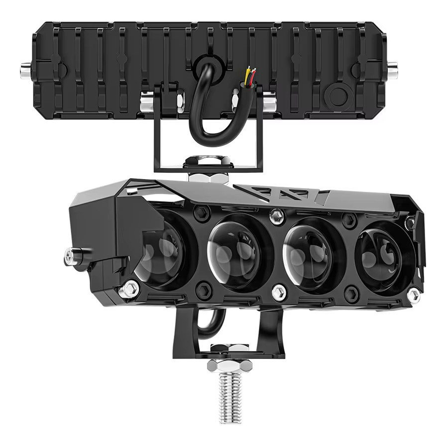 Farol De Lupa De Cor Dupla Para Carro Motocicleta 4 Led 40w em Oferta na Shopee