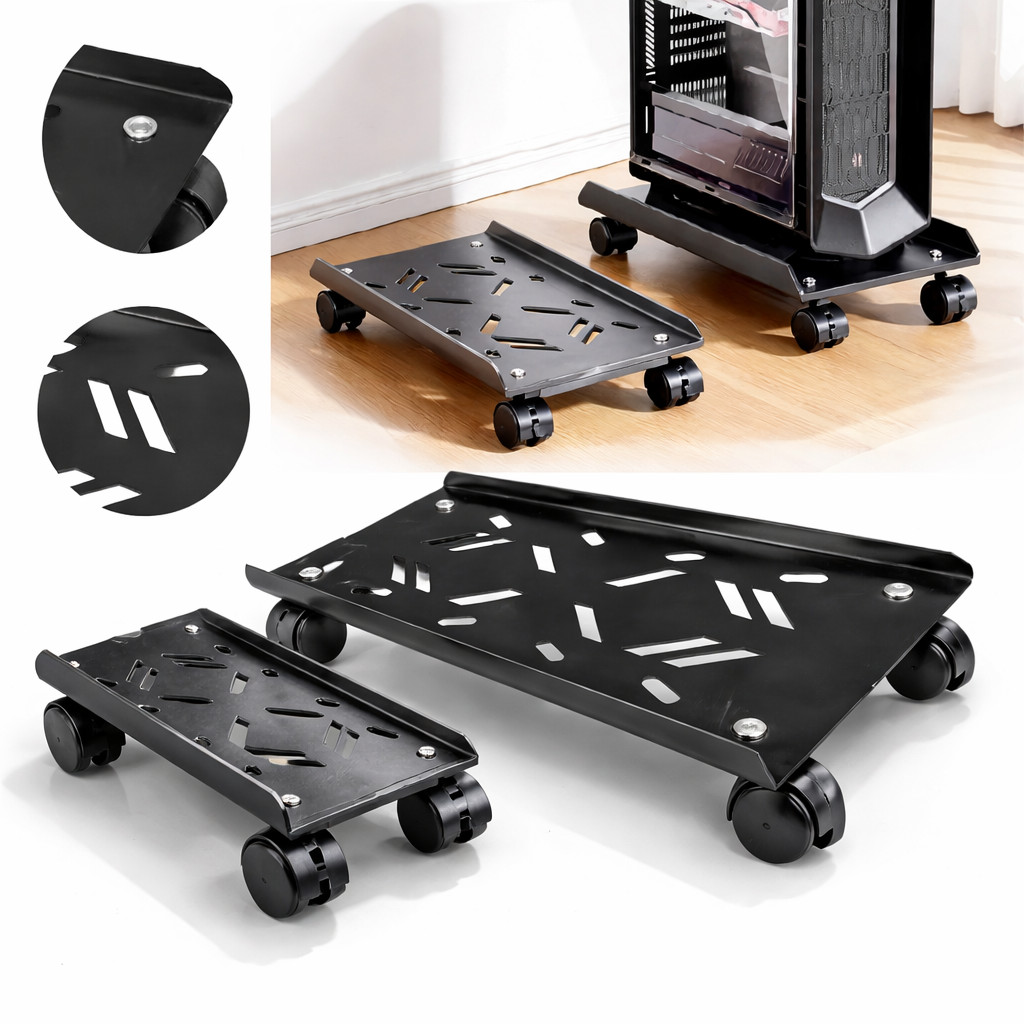 Base Para CPU Gamer Com Rodinhas Reforçada Aço Inoxidável Suporte De Chão Para Gabinete Antiumidade Pronta Entrega