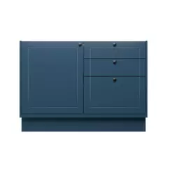 Balcão Cozinha MDF Herval Viana, 1 Porta e 3 gavetas, Azul Orion, 120 cm