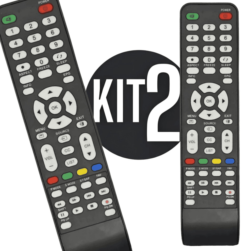 Kit 2 controle remoto compativel tv cce lcd led stile d4201 d32 d37 d42 rc512 rc517