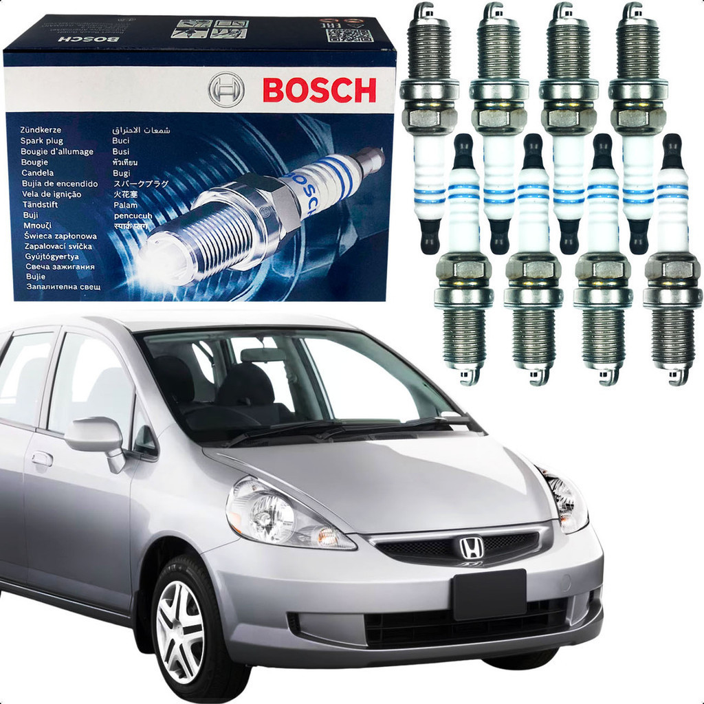 Jogo 8 Vela Honda Fit 1.4 2003 2004 2005 2006 Original Bosch em Oferta na Shopee