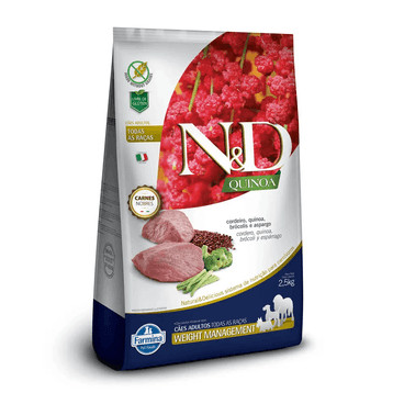 Ração N&D Quinoa para cachorros adultos weight management cordeiro 10,1kg