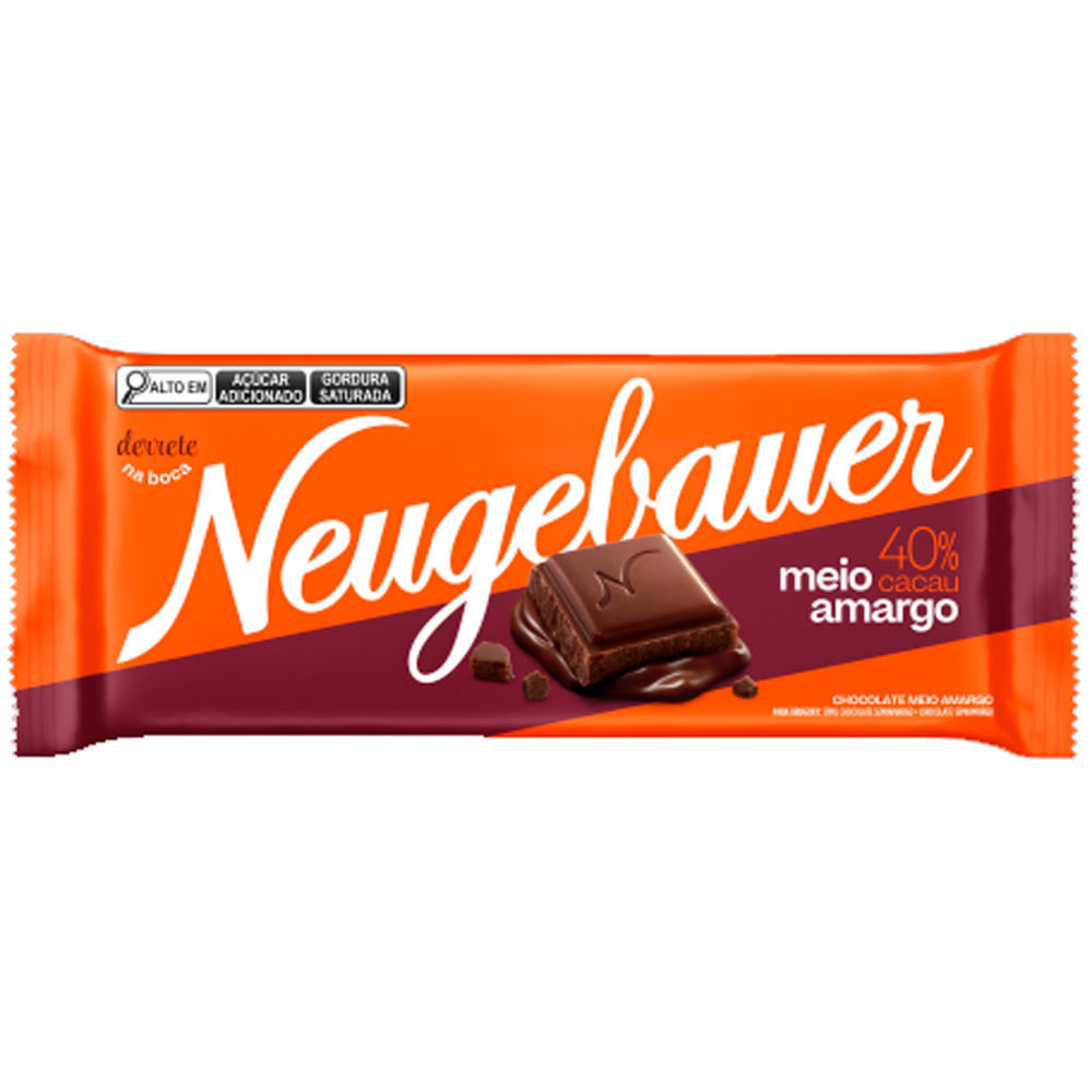 Chocolate Neugebauer Meio Amargo 40% 80g em Oferta na Shopee