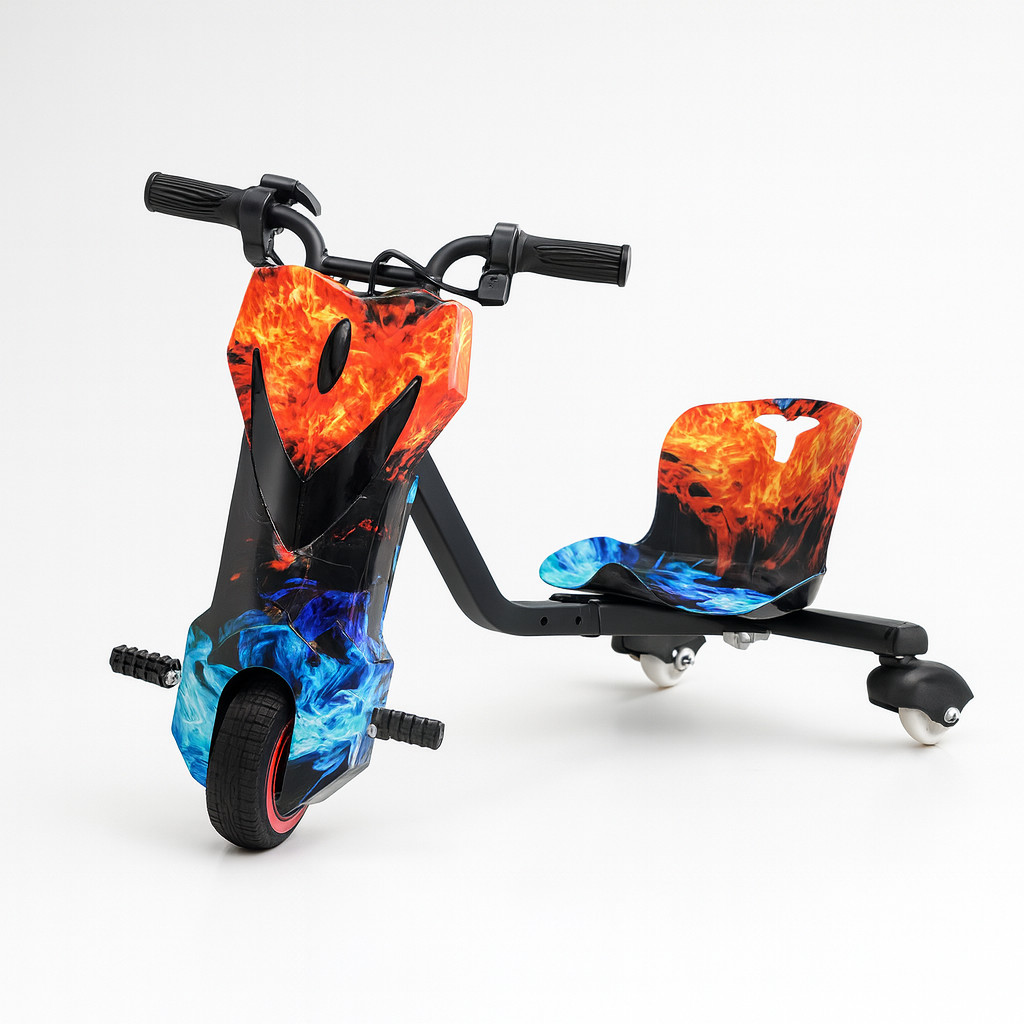 Triciclo Drift Elétrico Infantil 150W 6.5 Bluetooth LED 20km/h Até 75kg com Chave e Painel Digital