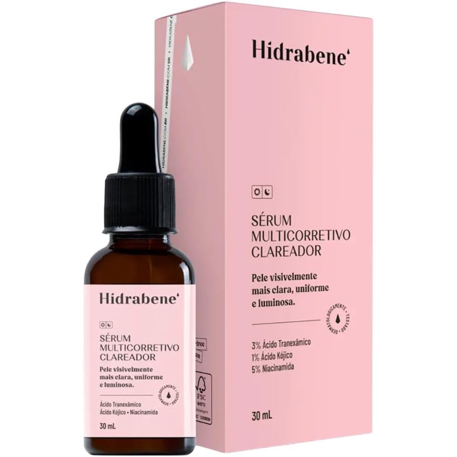 Sérum Clareador Multicorretivo Hidrabene 30ml Uniformiza e Ilumina a Pele
