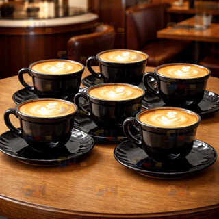 Jogo de Xicara 12 Peças Preto EM VIDRO TRABALHADO PRETO Chá Café Louça Moderno em Oferta na Shopee