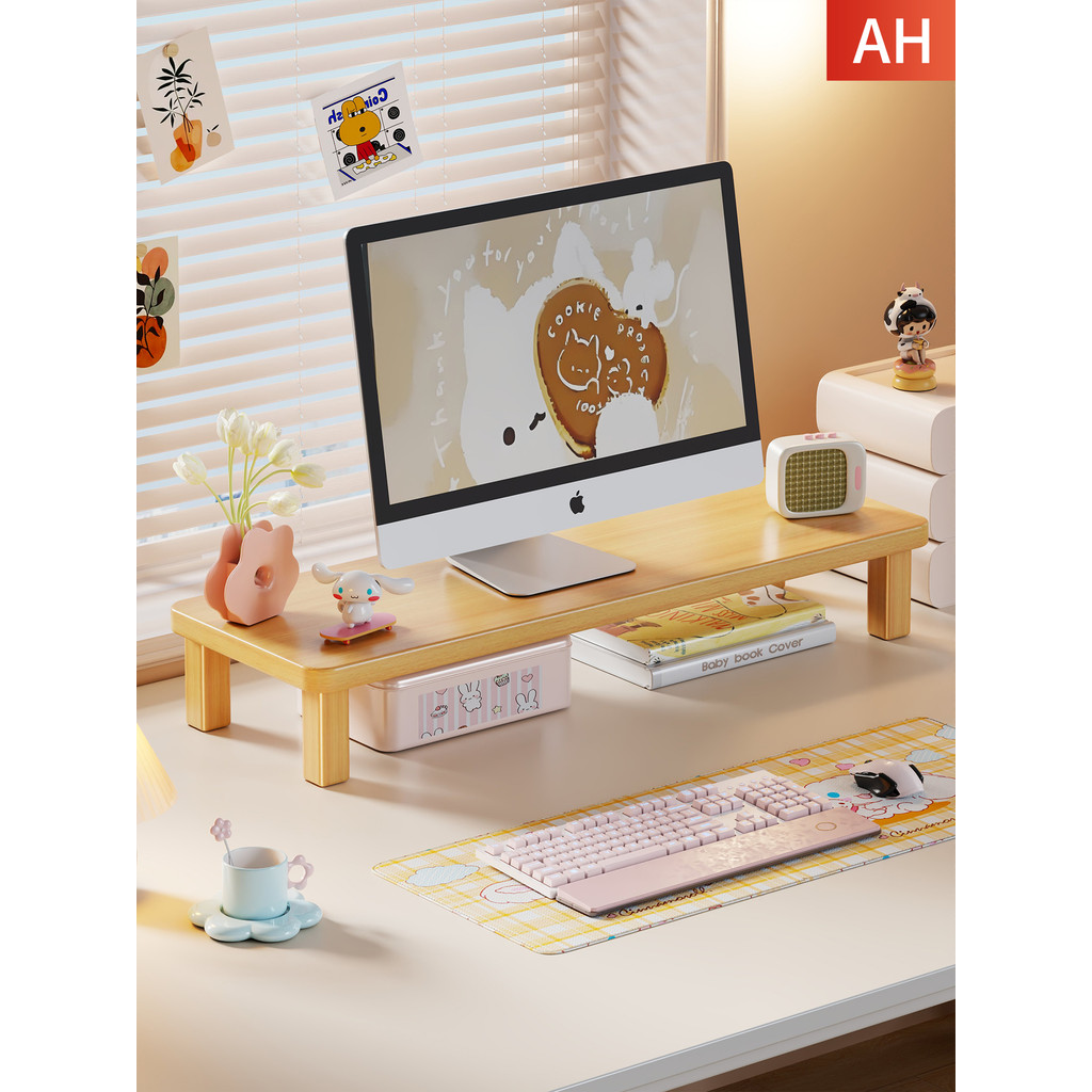 Rack elevado para computador de mesa de escritório Suporte de armazenamento para exibição doméstica Rack de armazenament