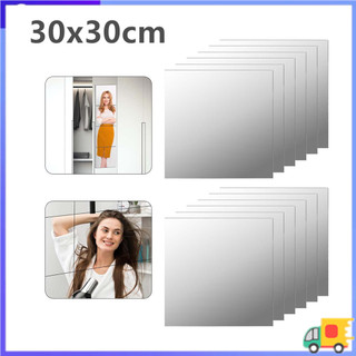 30*30cm espelho adesivo de parede 3D auto-adesivo espelho adesivo decoração de parede adesivo espelho de corpo inteiro q