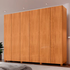 Guarda Roupa Casal Coliseu 100 MDF 6 Portas e 6 Gavetas com Pés Moderna Mobília
